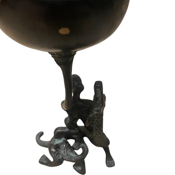 Chinese Bronze Copper Immortal Riding Dragon Statue Hand Carved Boshan Furnace - Picture 9 of 13